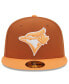 Men's Brown/Orange Toronto Blue Jays Spring Color Basic Two-Tone 59FIFTY Fitted Hat