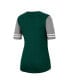 Фото #4 товара Women's Green, Heathered Gray Michigan State Spartans There You Are V-Neck T-shirt
