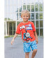 ფოტო #3 პროდუქტის Tank Engine Boys 3 Piece Outfit Set: T-Shirt Tank Top Shorts - Toddler|Child