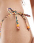 Фото #4 товара Reclaimed Vintage tie side bikini bottom with beads in western paisley print