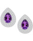 ფოტო #8 პროდუქტის Rhodolite Garnet (2-1/5 ct. t.w.) & White Topaz (7/8 ct. t.w.) Pear Stud Earrings in Sterling Silver (Also in Citrine, Peridot, Amethyst, & Blue Topaz)