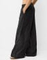 Фото #6 товара Bershka pull on waist wide leg trousers in dark grey