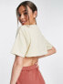 Daisy Street Active shrug crop top in beige