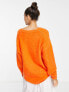 ASOS EDITION v neck jumper in bright orange