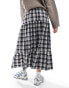 Bershka tiered maxi skirt in black and white check