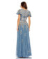 Women's Embellished Butterfly Sleeve High Neck Gown