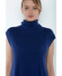 Фото #2 товара Women's 100% Pure Cashmere Sleeveless Turtleneck Hi-Lo Tunic Sweater