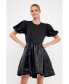 Women's Mixed Media Organza Mini Dress