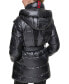 ფოტო #2 პროდუქტის Karl Lagerfeld Womens Shine Hooded Short Belted Puffer Coat