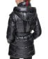 ფოტო #2 პროდუქტის Karl Lagerfeld Womens Shine Hooded Short Belted Puffer Coat
