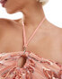 Фото #2 товара Labelrail x Olivia Grace Herring sequin mesh halter top in peachy pink