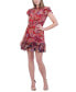 Фото #1 товара Women's Flutter-Sleeve Smocked-Waist Dress