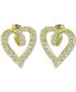 ფოტო #1 პროდუქტის Cubic Zirconia Open Heart Stud Earrings in 18k Gold-Plated Sterling Silver, Created for Macy's