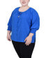 Фото #3 товара Plus Size 3/4 Sleeve Button Front Blouse