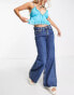 Фото #2 товара Only Chris low rise wide leg jeans in mid blue