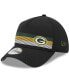 Фото #1 товара Men's Black Green Bay Packers Flawless Stripe 39THIRTY Flex Hat