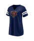 Фото #3 товара Branded Women's Navy Chicago Bears Plus Size Logo Notch Neck Raglan Sleeve T-Shirt