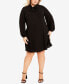 ფოტო #1 პროდუქტის Plus Size Nicole Tie Neck Mini Dress