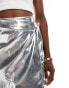 Never Fully Dressed Jaspre PU mini skirt in silver