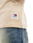 Tommy Jeans Garment Dyed Logo Embroidery T-Shirt in Beige