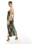 Фото #3 товара ASOS DESIGN bandeau maxi dress with high split in distressed print