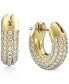 Фото #2 товара Gold-Tone Pavé Crystal Dextera Hoop Earrings, 0.62"