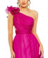 Women's Ruffled One Shoulder Asymmetrical Gown