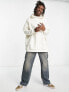ASOS DESIGN super oversized longline hoodie in soft white