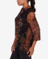 ფოტო #4 პროდუქტის Petite Button Front Stand Collar Tie Dyed Spots Jacquard Shirt