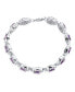 Cocktail Party Estate Statement Halo Teardrop CZ Purple Bracelet For Women Prom s 7 Inch