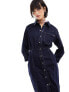 ONLY denim button down dress in dark blue