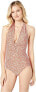 Фото #1 товара Michael Michael Kors Womens 185075 Deep V-Twist One-Piece Swimsuit Size 10