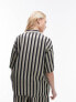 Topshop co ord stripe linen oversized shirt in multi 36 - фото #7