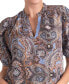 Women's Paisley Puff-Sleeve Blouse