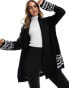 Фото #4 товара Threadbare Ski shawl wrap cardigan in monochrome