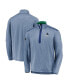 ფოტო #1 პროდუქტის Men's Heathered Blue Vancouver Canucks Authentic Pro Travel and Training Quarter-Zip Jacket