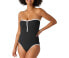 Фото #1 товара Tommy Bahama Island Cays Cabana Strapless One-Piece Swimsuit in Black Size 6