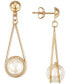 ფოტო #1 პროდუქტის Cultured Freshwater Pearl (8mm) Wire-Wrapped Drop Earrings in 10k Gold