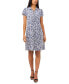 Фото #1 товара Petite Collared Floral Print Shift Dress