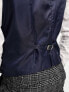 Фото #2 товара ASOS DESIGN super skinny wool mix waistcoat in grey texture check