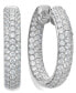 ფოტო #1 პროდუქტის Arabella Sterling Silver Cubic Zirconia Pave Hoop Earrings (8-1/2 ct. t.w.)