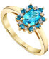 Фото #1 товара Кольцо Macy's Blue Topaz & Diamond Halo