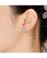 ფოტო #3 პროდუქტის Sterling Silver Cubic Zirconia White Gold Plated Round Lace Design Earrings
