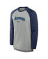 Фото #3 товара Men's Heather Gray/Navy Seattle Mariners Authentic Collection Game Time Raglan Performance Long Sleeve T-Shirt