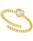 ფოტო #1 პროდუქტის Cubic Zirconia Heart Bead Wrap Ring in 18k Gold-Plated Sterling Silver, Created for Macy's