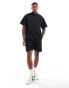 Selected Homme co-ord boxy revere shirt in black