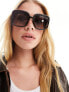 ASOS DESIGN 70s square sunglasses in black