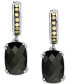 ფოტო #3 პროდუქტის EFFY® Onyx Dangle Hoop Drop Earrings in Sterling Silver & 18k Gold