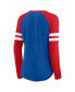 Фото #3 товара Women's Royal, Red Buffalo Bills True to Form Raglan Lace-Up V-Neck Long Sleeve T-shirt
