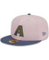 Фото #2 товара Men's Pink, Blue Arizona Diamondbacks Olive Undervisor 59FIFTY Fitted Hat